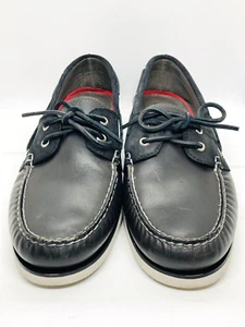 Sperry Top Sider Gold Cup Mens 13M Boat Shoes Black Leather Classic Moc Toe - Picture 1 of 6