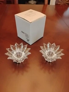 Beautiful Mikasa Bridgeton Crystal Candle Holders 2" Tall Set of Two - Picture 1 of 6