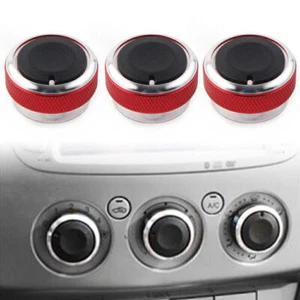 3Pc Fit Ford Focus MK2 MK3 Mondeo C/S-max Air Conditioner Switch Knob Button Red - Picture 1 of 12