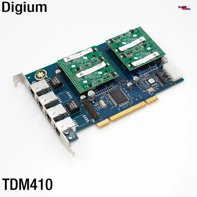 Wildcard Digium TDM410 TDM 410 4-Port Card PCI RJ-11 S110M Asterisk - Image 1 of 3