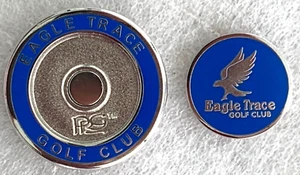 EAGLE TRACE GOLF CLUB MAGNETIC COIN DOUBLE SIDED GOLF BALL MARKER C14 - Picture 1 of 4