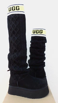 UGG OVER THE KNEE CLASSIC SWEATER LETTER TALL 2" PLATFORM BOOTS, US 5/ 36 ~NIB - Image 1 of 4