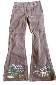 Gymboree Mountain Cabin Corduroy Pants Size 8 Brown Deer Adj Waist Vintage - Picture 1 of 4