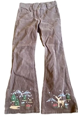 Pantalones de Pana Gymboree Mountain Cabin Talla 8 Marrón Ciervo Ajustable Cintura De Colección Foto 1 de 4