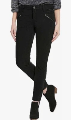 Kenneth Cole Women’s Jess Skinny Black Mid Rise Slim Fit Moto Pants 8 New - Image 1 of 4