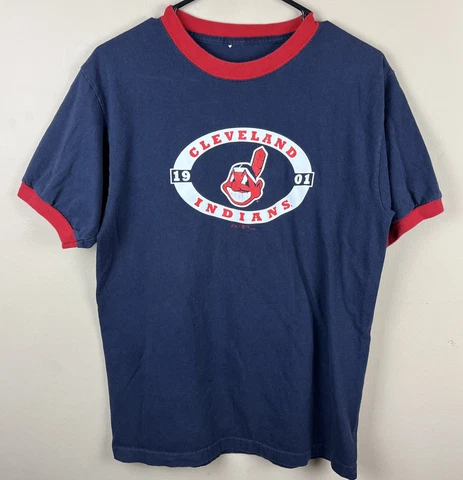 Cleveland Indians Tshirt Chief Wahoo Majestic Tribe Time Baseball Fits Medium Cover