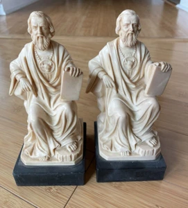 Sujetalibros eruditos sentados vintage G Ruggeri estatuillas estatuas firmadas mediados de siglo - Imagen 1 de 11