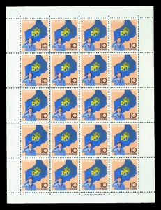 JAPAN 1963 SCOUTING - Asian Girl Scout Camp - complete sheet of 20 stamps MNH - Picture 1 of 1