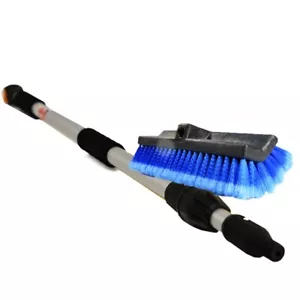 10" /13" Car Wash Brush head with 68" Flow-Thru Telescoping Handle - Picture 1 of 13
