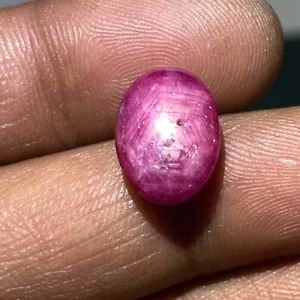 9.90 Cts Unheated Natural Star Ruby 14x10mm Oval Cabochon Stunning Red Gemstone - Picture 1 of 7