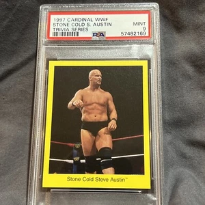 1997 Cardinal WWF Stone Cold Steve Austin Rookie Card RC PSA 9 Mint - Picture 1 of 7