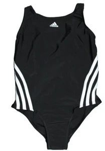 BADEANZUG ADIDAS INFINITEX IB6009 SCHWIMMANZUG SCHWARZ STREIFEN Gr. 140 NEU - Bild 1 von 5