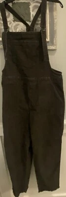 Aerie Overalls Women Adjustable Medium Gray Corduroy Frayed Raw Hem M EUC - Image 1 of 4