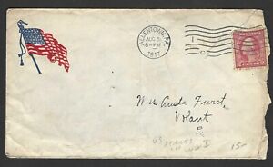 US 1917 WWI OLD GLORY WUTH 48 STARS PATRIOTIC FLAG COVER ALLENTON PA