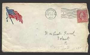 US 1917 WWI OLD GLORY WUTH 48 STARS PATRIOTIC FLAG COVER ALLENTON PA - Picture 1 of 2