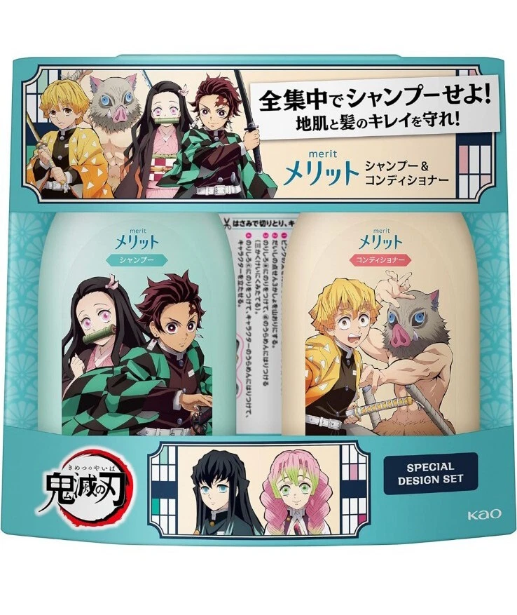 Champú y acondicionador Merit Demon Slayer Kimetsu no Yaiba diseño bomba par Foto 1 de 1