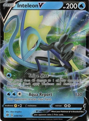 Inteleon V 049/192 Ultra Rare Holo SWSH02: Rebel Clash NM Pokémon - Image 1 of 2