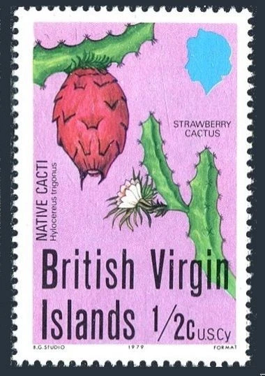 Br Virgin Islands 350 bloco/4, sem marca de charneira. Michel 352. Cactos nativos 1979. - Imagem 1 de 1