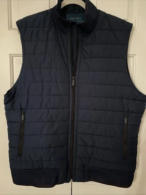 Perry Ellis Puffer Vest Men's Size XL Full Zip Blue Insulated Jacket Pockets - Image 1 of 4