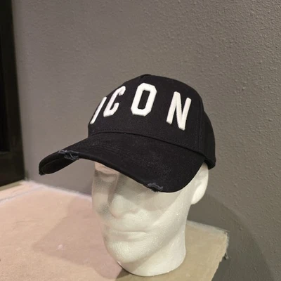 Gorra de béisbol Dsquared2 ICON logo para hombre negra desgastada usada en excelente estado Foto 1 de 4