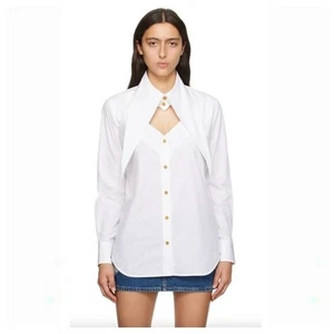 Camisa manga larga VIVIENNE WESTWOOD blanca con recorte en corazón con botones - Imagen 1 de 13