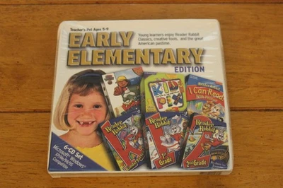 Vintage Teacher's Pet Early Elementary PC 6-CD Set Windows Sealed Reader Rabbit - Image 1 of 2