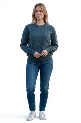 Женский пуловер Patagonia 100% кашемир с круглым вырезом средний синий 50956 - Изображение 1 из 4