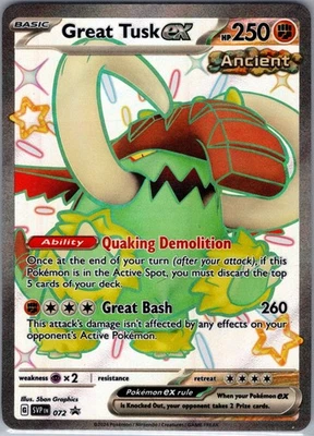 Great Tusk ex - SVP 072 SV: Scarlet & Violet Promo Cards - Pokemon Card - NM - Image 1 of 2