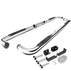 Fit 99-11 Silverado Sierra EXT/Crew Cab Chrome 3"OD Step Nerf Bar Running Board - Picture 1 of 5