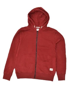 HURLEY Mens Zip Hoodie Sweater Small Red Cotton AZ39 - Picture 1 of 3