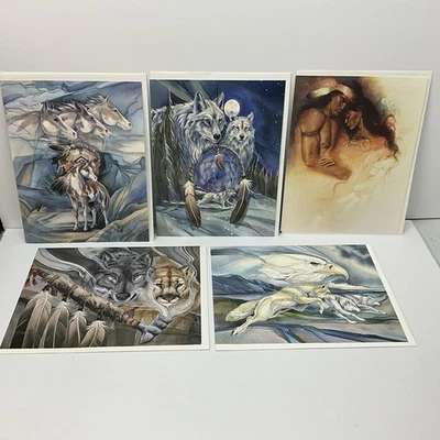 Lot of 5 Large Wildlife / Native American Birthday Greeting Cards Leanin' Tree - Image 1 of 4