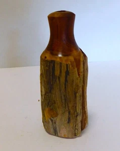 Vintage 4" Live Edge Holz handgefertigte Knospenvase - Bild 1 von 12