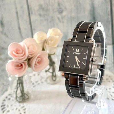 FENDI Watch 6200L Square Black Ceramic Fendi,12643 - Image 1 of 4