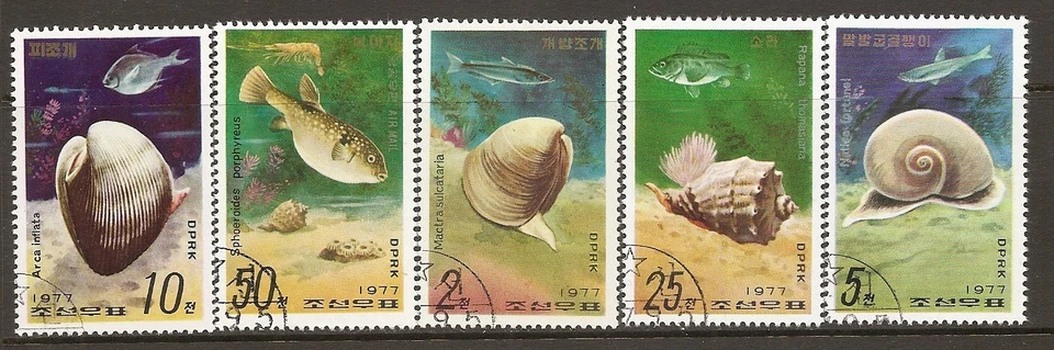 Korea SC # 1618-1622 Shell Fish And Fish. Precancel. MNH - Image 1 of 1