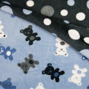 Reversible Super Soft Abrazable Polar Tejido - Ositos & Lunares Azul - Imagen 1 de 2