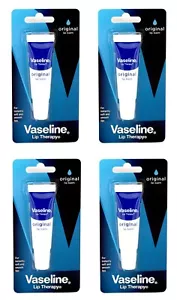 4 x VASELINE LIP THERAPY 10g LIP BALM ORIGINAL 100% BRAND NEW - Picture 1 of 4