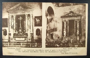 POSTCARD Ypres - St Martin Cathedral Before & After Bombardment WWI; Neurdein - Foto 1 di 2