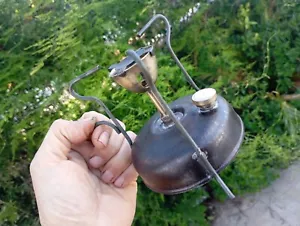 Estufa de alcohol vintage muy pequeña para acampar en estaño y latón única - Imagen 1 de 19