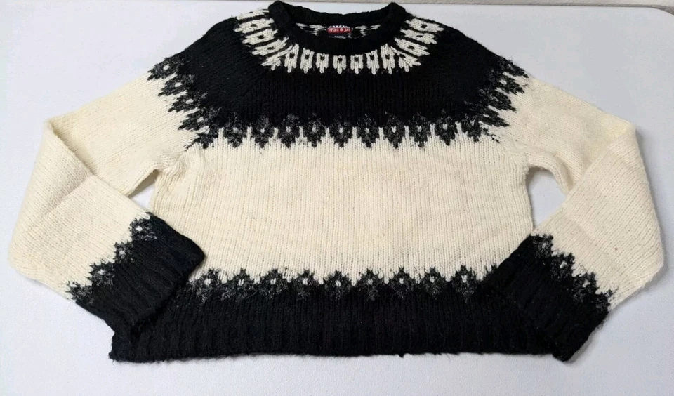 Женский свитер Mac & Jac XL черный белый геометрический узор с длинным рукавом - Изображение 1 из 4