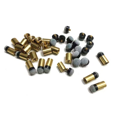 Billiard Screw-on Tips with Pool Cue Stick Ferrules Soft Grey Tips Set 10~13mm