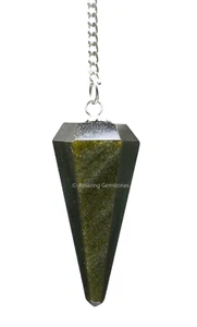 Péndulo de cristal de radiestesia de obsidiana brillo dorado - Imagen 1 de 7