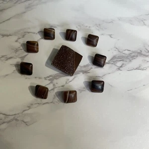 Vintage Czech New Old Stock Brown Glass Crafting Sewing Buttons 103-4 - Picture 1 of 5