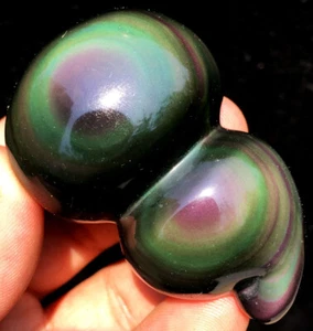 72g WOW! Natürlicher Regenbogen Katzenauge Obsidian Kristall Kürbis Kunsthandwerk ip1241 - Bild 1 von 12
