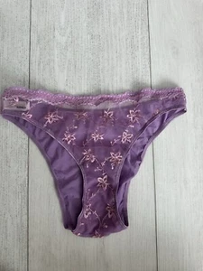 SWAN ORIGINAL Bikini Panties Sz M Embroidered Purple MADE IN ITALY - Picture 1 of 5