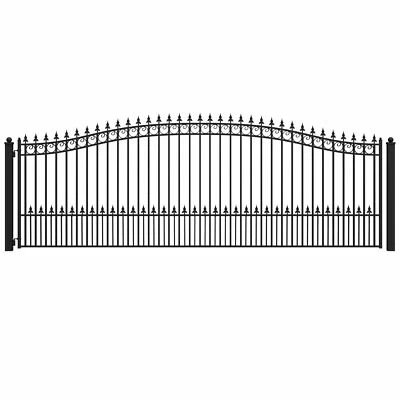 ALEKO Prague Style Garden Yard Steel Single Swing 18 ft Driveway Gate Black - Image 1 of 4
