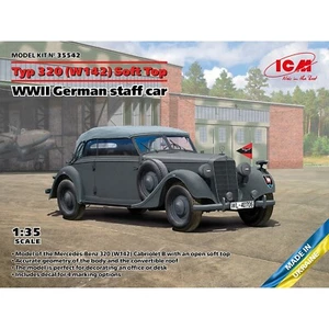 ICM 35542 Scale model kit car 1:35 Typ 320 (W142) Soft Top WWII German staff car - Imagen 1 de 12