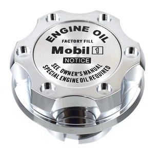 Chrome Billet Silver Mobil 1 Anodized Oil Cap Filler Fits Silverado Sierra HD - Bild 1 von 2
