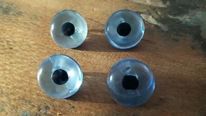 ♥Nr. A20 - Alte Glasaugen Tieraugen blau Pupille handbemalt m.Öse 16 mm 4 St.♥ - Bild 1 von 2