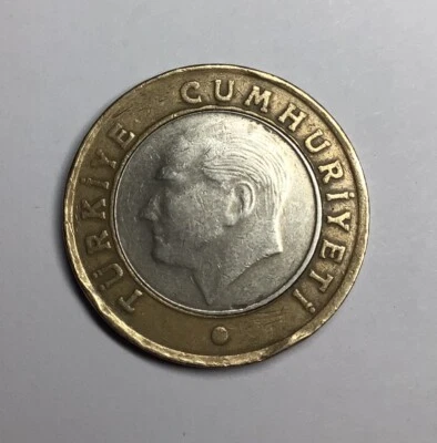 2010 Turkey 1 Lira Mustafa Kemal Atatürk Km# 1244 🇹🇷 - Image 1 of 2