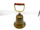 VTG Solid brass bell school, dinner, wooden handle, amazing loud sound large